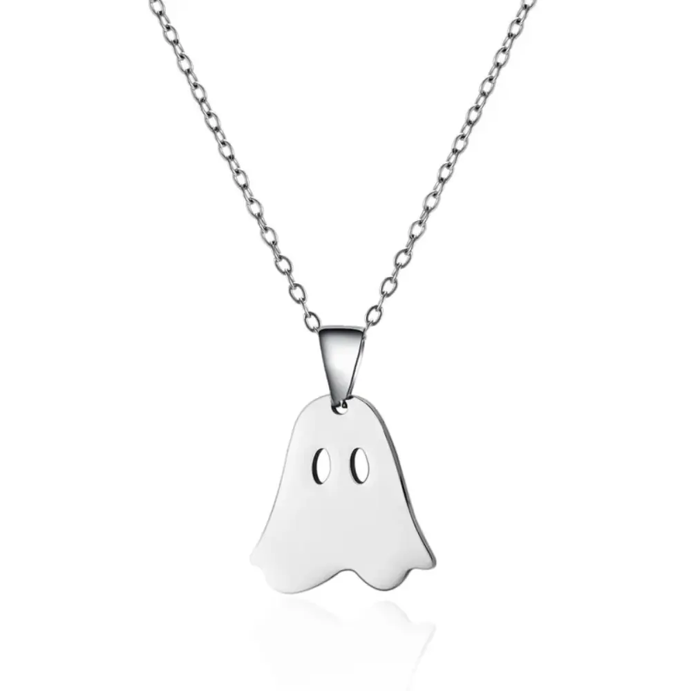 Ghost Pendant Necklace - Stainless Steel