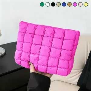 Large Capacity Quilted Design Clutch,Solid Color Zipper Travel Storage Bag,Women's Portable Travel Storage Bag for Daily Commuting and Travel-Christmas/New Year Gifts