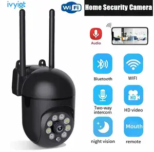Ivyiot 2K Smart Indoor Security Camera Easy Setup 360 PTZ Camera with Smartphone App Control and Built In Siren for Families Apartment Supermarket Security System