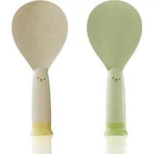 2PCS Plastic Non Stick Standing Rice Paddle Heat Resistant Rice Spoon Scooper for Kitchen Cooker Home Restaurant