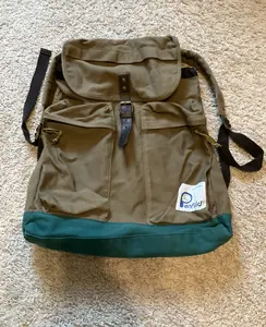 PENFIELD BACKPACK CANVAS HIKING. BROWN OLIVE.
