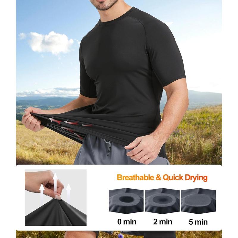 5 Pack Men’s Compression Shirts Short Sleeve Cool Dry Sports Athletic Workout Base Layer Undershirt T-Shirt Tops