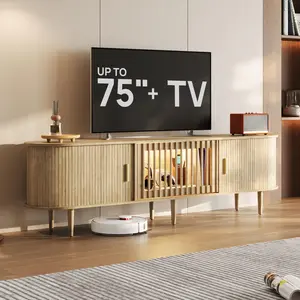 Bedeep Fluted Mid-Century Modern TV Stand for Living Room