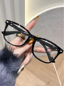 Unisex Fashion Square Leopard Pattern Glasses, Casual Plastic Frame, Decorative Lens for All Seasons, Versatile Daily Wear Accessories