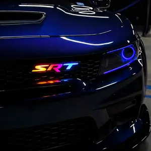 SRT Illuminated Grille Emblem (RGB Flow Series) - Bluetooth App Controlled, Plug-and-Play Install