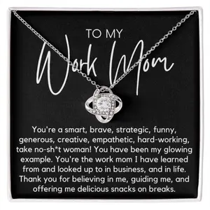 Work Mom | Smart | Love Knot Necklace,  Work Mom Gift, Gift For Work Mom, Gift For Wok Mom, Coworker Gift Ideas, Gift For Coworker, Bestie