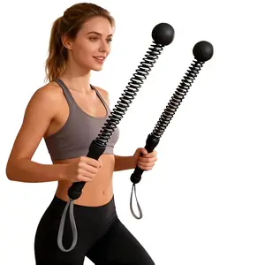Weighted Cordless Battle Ropes 2PCS, New Upgrade Quiet Ropeless Training Rope Fitness Equipment for Home Gym, HIIT Workouts, Full-Body Exercise, Noise-Free Indoor Training
