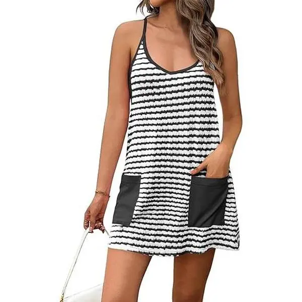 Tankaneo Womens Tennis Athletic Dress Mini Romper Dress with Built in  Shorts Summer Vacation Outfits - TikTok Shop