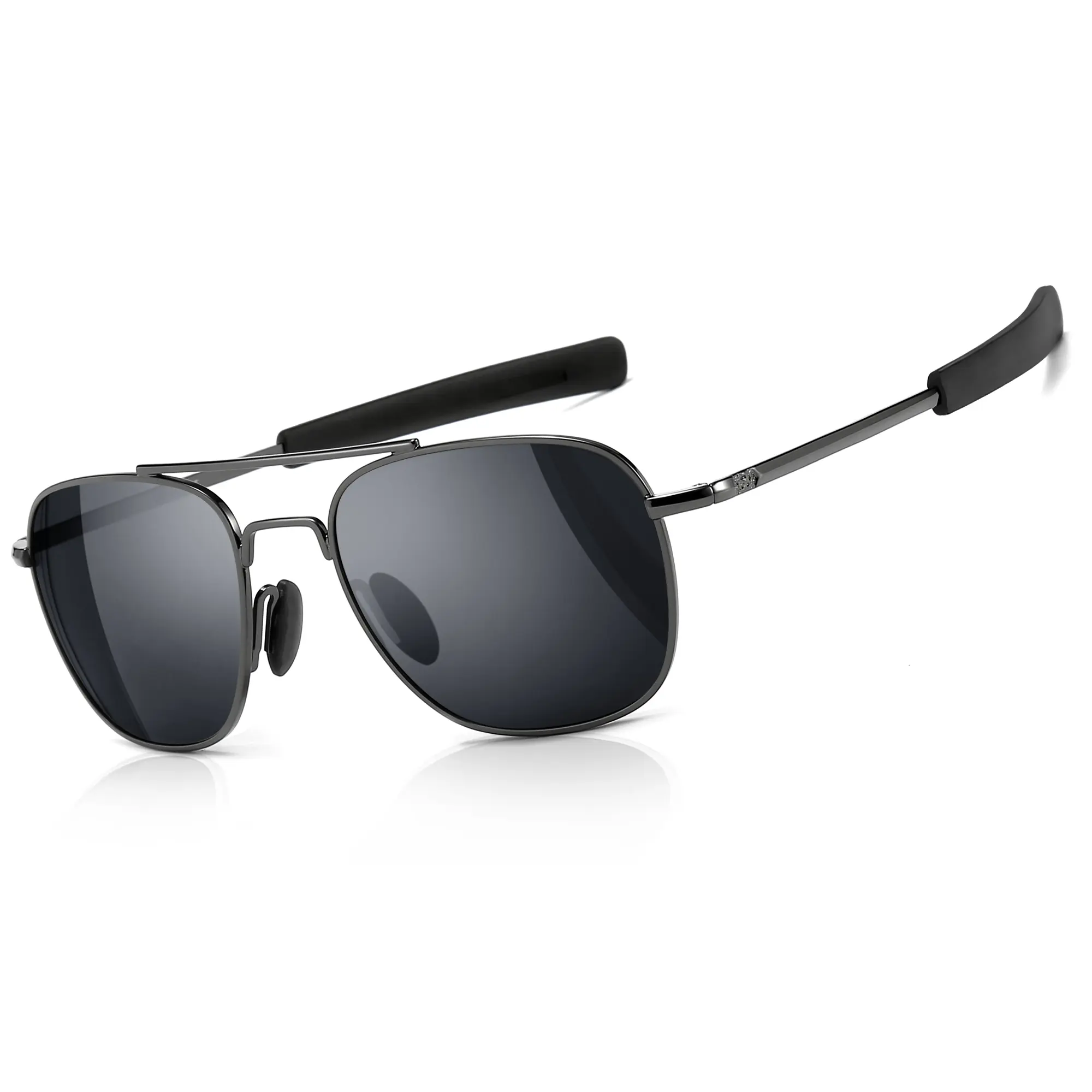 【SummerVibes】SUNGAIT Men's Military Polarized Aviator Sunglasses UV400 Protection Unisex HD Lens Bayonet Temples for Outdoor Activities Mirrored Shades Anti Uv