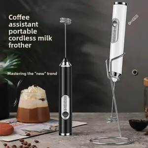 Handheld Electric Milk Frother - 2 in 1 Coffee Frother & Egg Beater, Household Milk Mixer for Latte, Cappuccino, Matcha, Frothy Hot Chocolate, Kitchen Gadgets