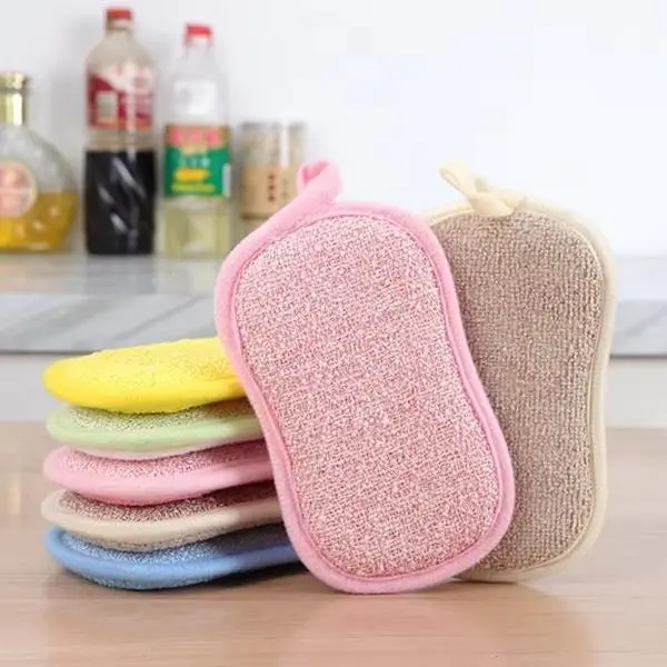 Sanusupplyllc Cleaning Sponge Set of 5 Multicolored Sponges for Household Cleaning Tasks