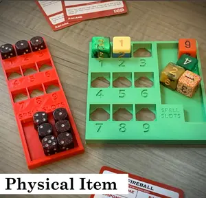Spell Slot Tracker for D&D Spell Tracking. 12mm dice and 16mm dice options -  3D Printed