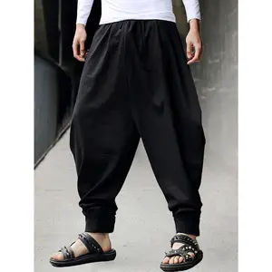 Oversized Harem Joggers | Black Techwear Streetwear Baggy Bottoms