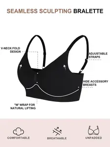 🔥 Women's Seamless Smooth Sculpting Bralette with Fit, Beautiful Back Design, Wireless Soft Support, Adjustable Shoulder Straps, Full Coverage to Hide Side Boobs, Breathable & Skin-Friendly Fabric for Daily Comfort & Lift