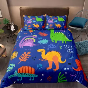 Dinosaur World Print Soft Durable Bedding Set, Includes Pillowcases, Perfect Gift for Kids & Adults, Cute Animal Style Bedroom Decor
