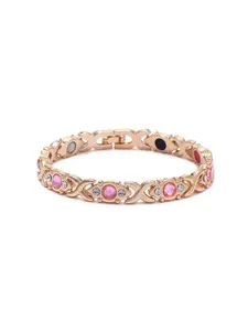 Energy Magnet Bracelet, Elegant Jewelry Bracelet, Eco-Friendly Alloy with Rhinestones, Rhinestone Decorated Bracelet, Adjustable Women's Wristband, Stylish and Comfortable Jewelry Accessory