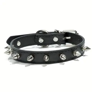 PU Nail Pet Collar Anti-Bite Accessory Neck Ring Dog Chain 1pc 3 Colors 4 Models