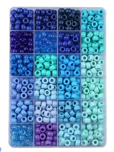 Seafoam Blue Style Bead Craft Kit, Acrylic Horse Beads, Mixed Beads, Blue Beading Set, Jewelry Making Accessories, DIY Bracelets, Keychains, Gifts