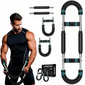Home & Gym Dual-Use Upper Body Muscle Training Device, 60-100lb Adjustable Power Twister Bar, Resistance Twister Arm Exerciser for Men & Women, Chest Shoulder Arm Intensive Workout Equipment
