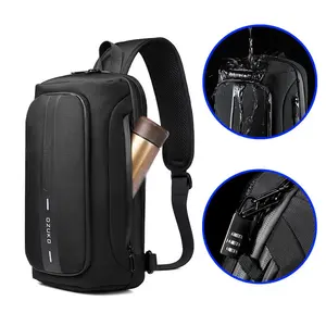 1pc Functional Chest Bag, Men's Sling Pack, Waterproof Spacious Design, Anti-theft Lock for Outdoor Travel, Techwear Style Crossbody Bag