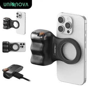 UNIQNOVA Magnetic Phone Camera Grip Magsafe Remote Shutter Holder Mount for iPhone & Android with Detachable Wireless Button Comfort Ergonomic Handle
