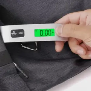 Digital Handheld Luggage Scale, Backlit LCD Display, Portable Hanging Travel Baggage Scale with Hook, Durable Strap, Large Handle