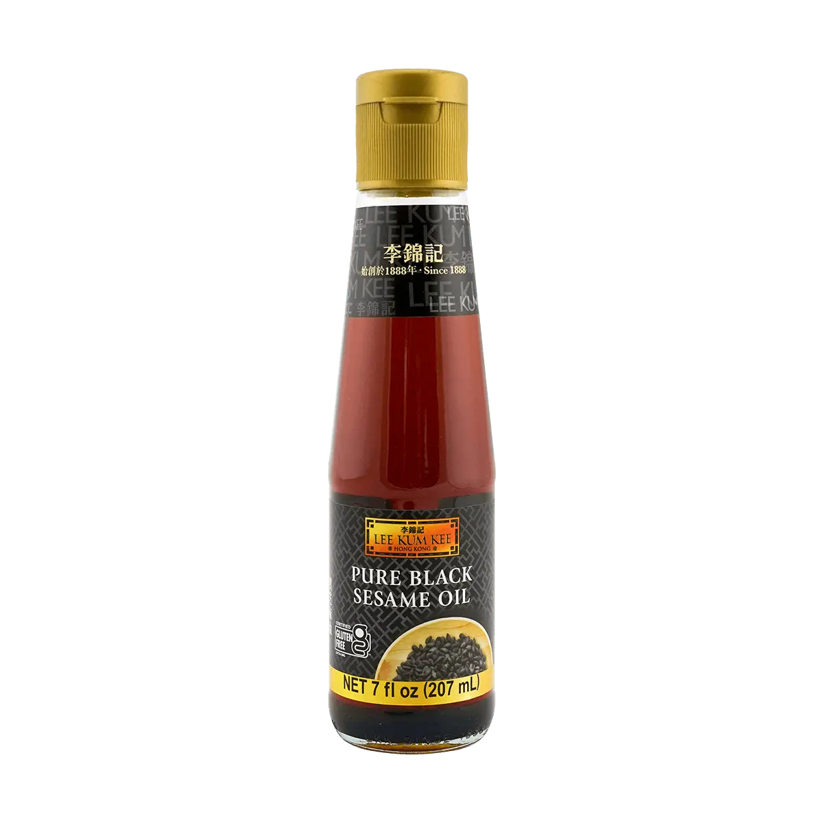 Lee Kum Kee Hong Kong Black Sesame Oil, 207ml - Premium Toasted Sesame Oil for Authentic Asian Cooking, Stir-fries, Marinades & Dressings
