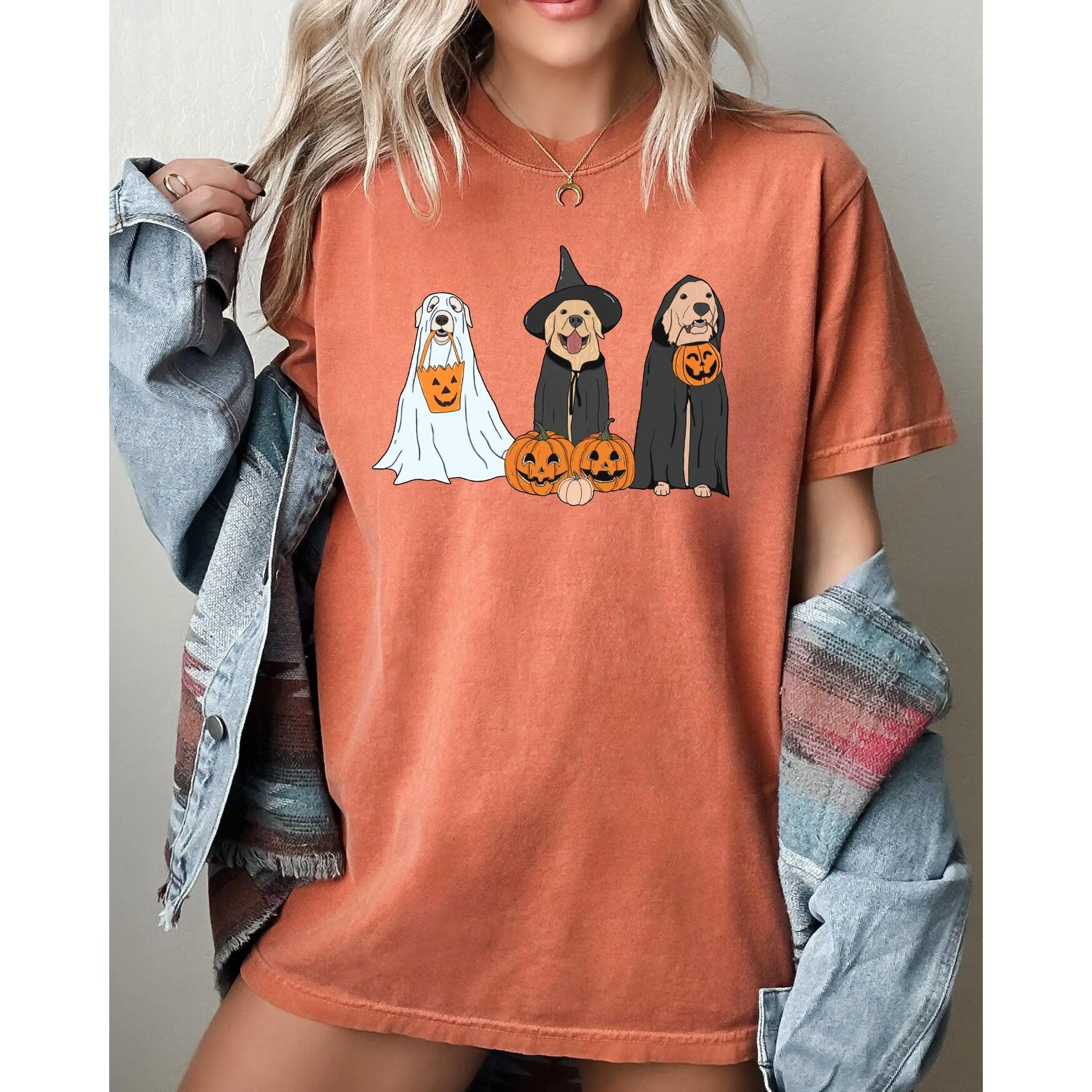 Dog Ghosts, Skeleton, Funny, Pumpkin, Spooky, Witch, Aesthetic, Meme, Halloween, Costume, Tshirt, Women's, Comfort Colors Tee, Spooky, Tshirt, Witch, Pumpkin, Ghost, Skeleton