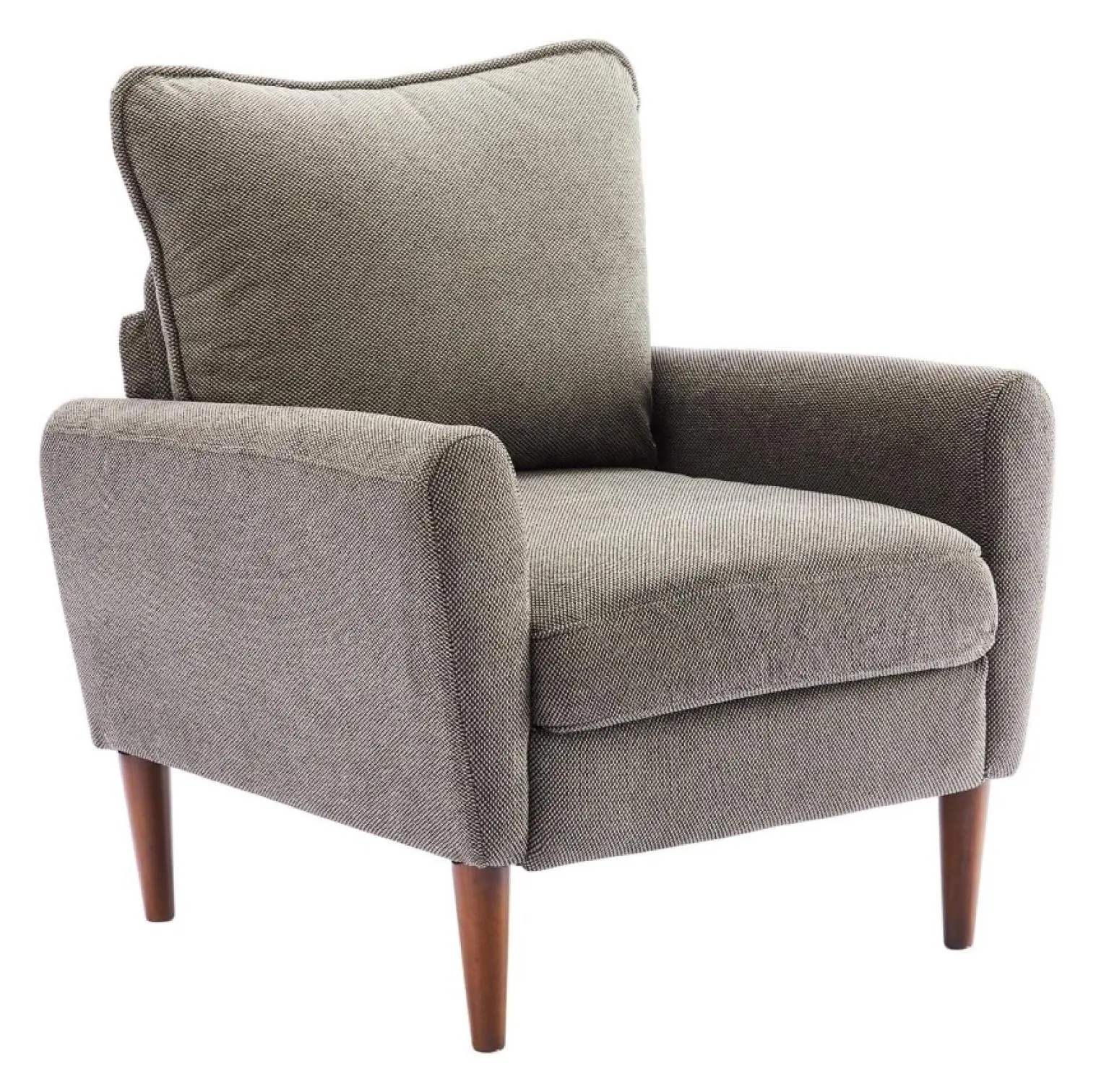 Reading Chair Cushioned Seat Wooden Legs Modern Sofa Single Person Leisure Chair Medieval Aesthetics Living Room Bedroom Office
