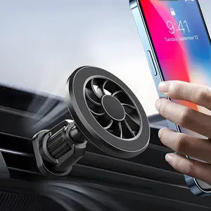 Car Magnetic Phone Holder, 360° Rotatable Strong Magnets Vehicle Air Vent Cellphone Mount with Clip, Automotive Dashboard Phone Stand, Universal for Most Smartphones (Black)