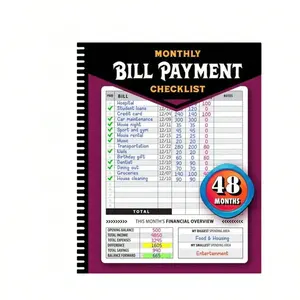 Monthly Bill Payment Checklist, Bill Tracker Notebook, 4-Year Guide for Families & Money Managers, 960 Billing Records Included