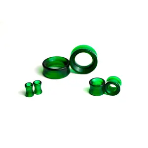 Dark Emerald Green Glass Tunnel Plugs – 6mm to 47mm