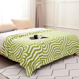 Similar to Barefoot Throw Blanket! Olive green/White