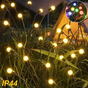 2-Pack LED Solar Firefly Lights, Pathway Garden Decor, Solar Swaying Light Firefly Lights High Flexibility Iron Wire Sway by Wind Outdoor Courtyard Lawn Lighting, Waterproof Garden Light, Garden Decorative Lighting, Outside Lights