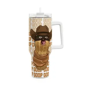 Goop Funny Peanut Cowboy Bandit Tumbler 40oz & 30oz, Humor Western Character Drinkware For Men Women, Stainless Steel Travel Cup Gift Idea | 010426.C00839.ID03