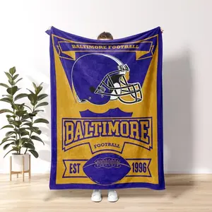 Baltimore Football Vintage Personalized Blanket,Retro Raven Blanket,Family Blanket,Baltimore Football Fans Gift FVE16