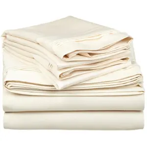 212 MAIN Split King Egyptian Cotton Sheet Set - 650 Thread Count, Ivory Solid Color, Simple Look, Includes Fitted Sheets, Sheets Egyptian Cotton