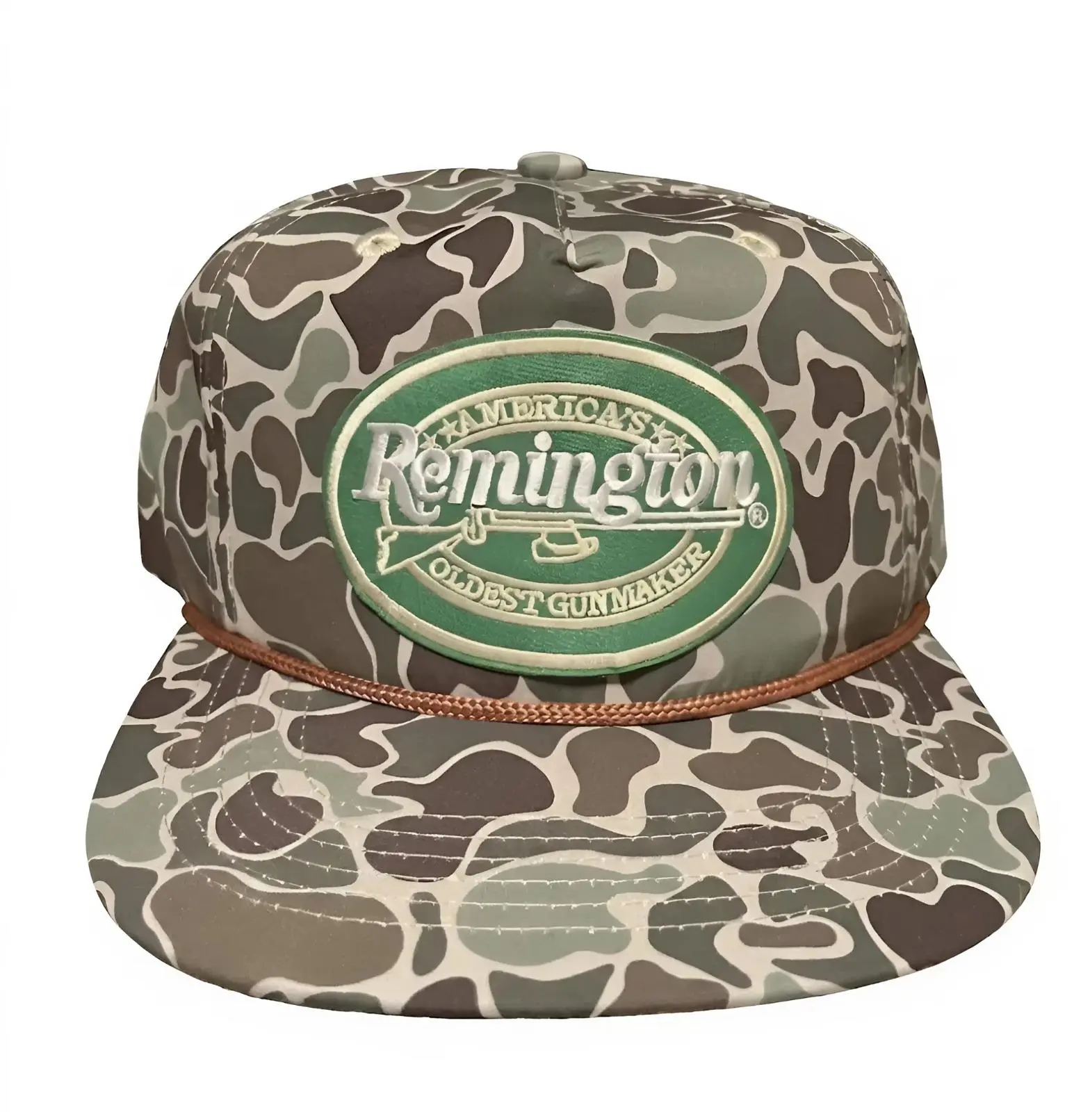 { FLASH SALE } Remington Camo Patch Hat, Classic Rope Brim Snapback Cap, Vintage Trucker Hat for Men, Retro Outdoor Hunting Cap 2026, Gift for Him