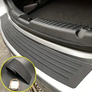 Car Rear Bumper Protector, Bumper Guard, Universal Black Rubber Anti-Scratches Trunk Door Protective Pad, Automotive Exterior Accessories Non-Slip Bumper Protection Strip for Cars SUVs Trucks