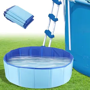 ExtraLarge 23.6 Portable Pool Foot Bath InflatableFree Collapsible Design for Above Ground Pools Blue Foot Wash Tub for Clean Feet Accessory