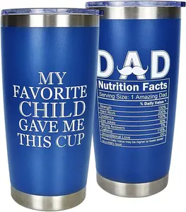 Fathers Day Gift From Daughter, Son, Birthday Gifts for Dad, 20 Oz Tumbler Coffee Travel Cup, Christmas Gifts, Presents Idea for New Dad, Father, Double-Wall Insulated Stainless Steel Tumbler