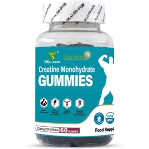 Wins Town Creatine Monohydrate Gummies, 5000mg Food Supplements for Muscle Growth, Vegans, Blueberry Flavor, 60 Count