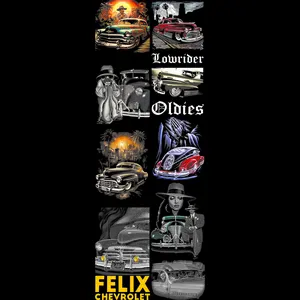 Lowrider Car Halftone Gnagsheet DTF Heat Transfers, Specialty DIY Supply for Toys & Hobbies DIY Projects