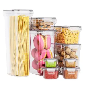 18-Piece Sealed, Stackable, Airtight Food Storage Container Set (9 Lids + 9 Boxes), BPA-Free Kitchen Organizer for Dry Goods and More