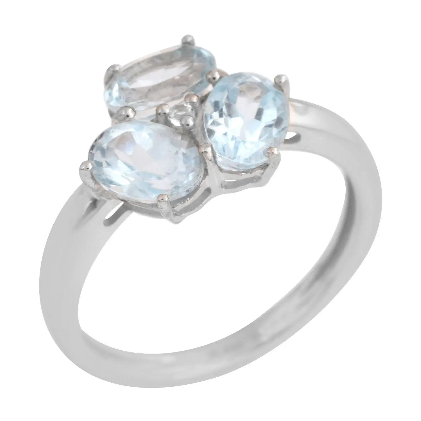Affinity Gems Blue & White Topaz Ring, Sterling Silver