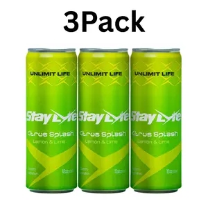 StayLyte Citrus Splash 3-Pack | 425mg Electrolytes, 50mg Caffeine, B-Vitamins | Hydration, Energy & Recovery | Zero Sugar, Zero Calories, Vegan, Non-GMO | 12oz Cans | USA Made - Beverage