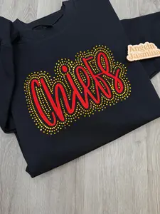 Custom Chiefs Embroidered & Bling Sweatshirt