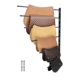 VEVOR Wall Mounted Saddle Rack, TikTokShopBlackFriday, 30.9 x 29.9 x 5.5 in, Swing Out Saddle Holder, Six Tiers Horse Saddle Stand, Space Saving Horse Pad and Blanket Rack for Tack Room Organization Trailer Accessories