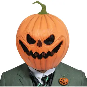 Scary Pumpkin Mask Masquerade Cosplay Costume Accessories Latex Pumpkin Head Mask for Party