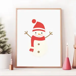 Snowman Print, Winter Print, Frosty the Snowman Printable, Snowy Christmas Printable, Holiday Poster, Festive Wall Art, Instant Art Download